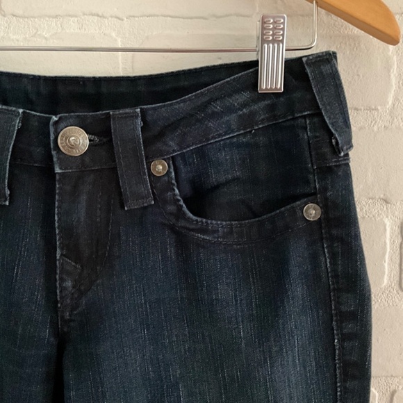 True Religion Women’s Denim Jeans Y2K Rock Low Rise Dark wash Blue Flare 28 - Picture 15 of 16